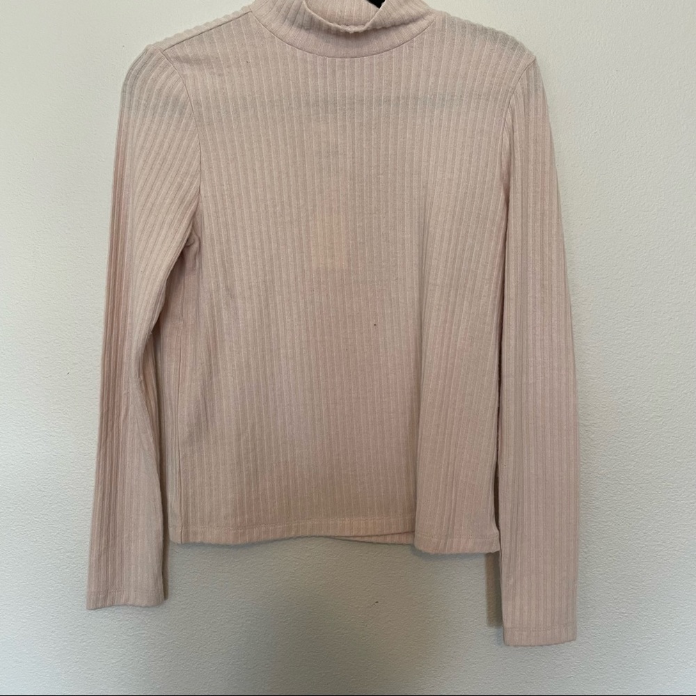 NWT university club polo rib mock neck bone sz.S